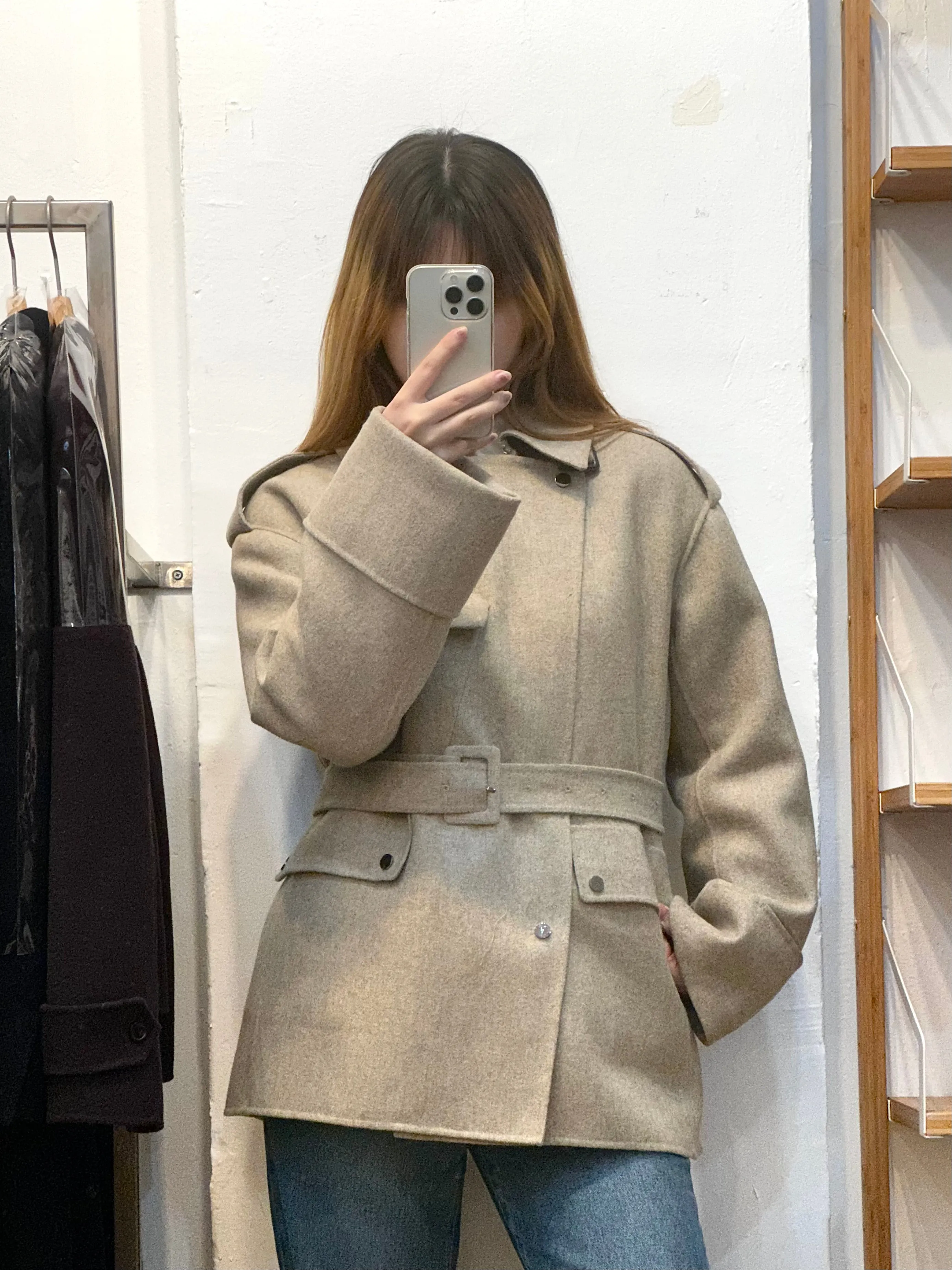 100% Wool Oversize Grey Coat