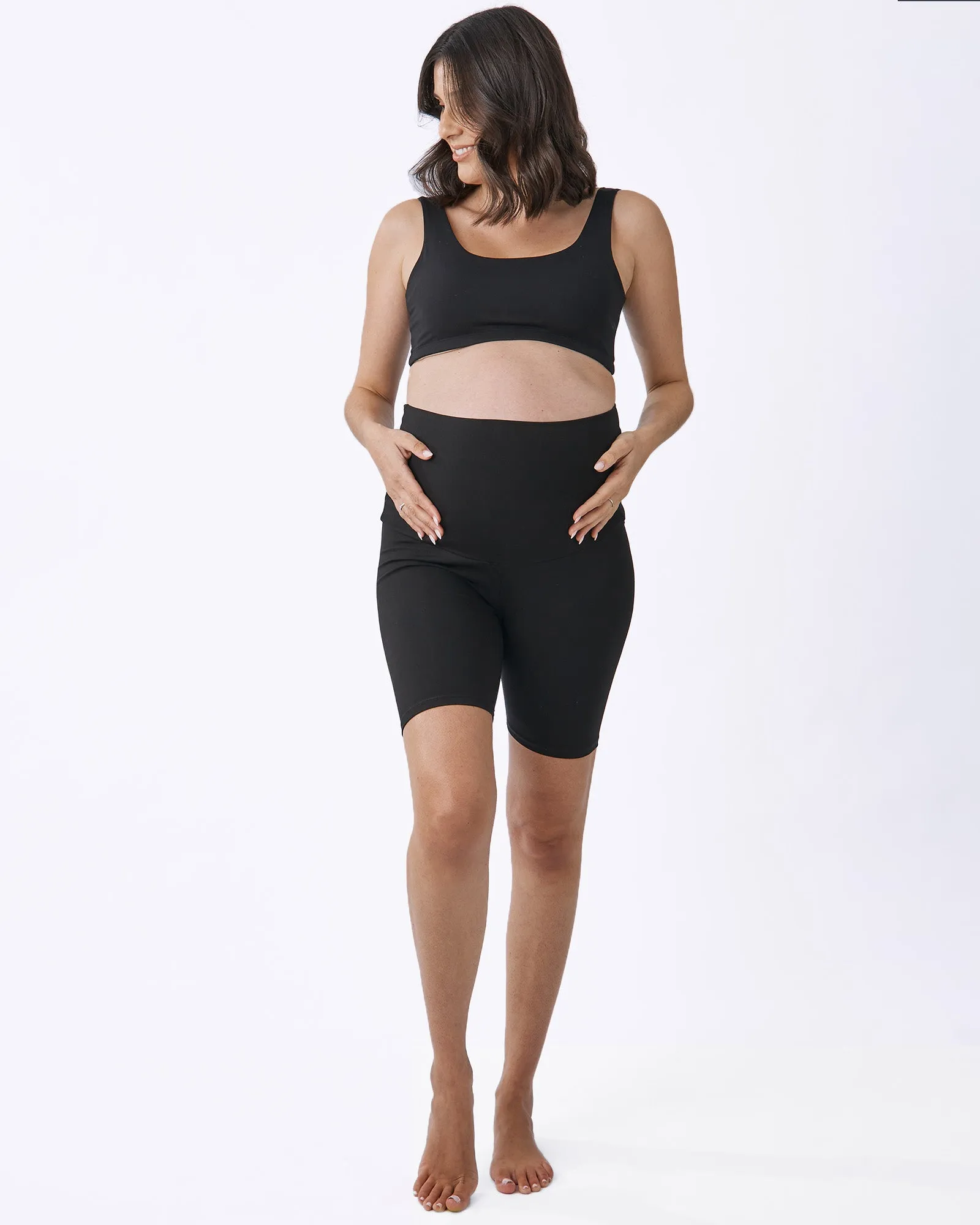 2-pack Maternity Comfort Shorts in Black & Nude