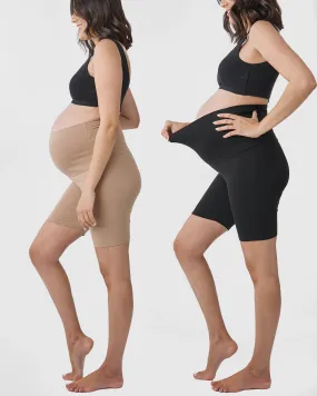 2-pack Maternity Comfort Shorts in Black & Nude