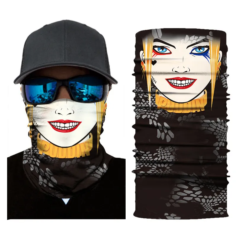 3D Digital Printing Headscarf Outdoor Sports Cycling Sun Protection Halloween Funny Sun Protection Mask