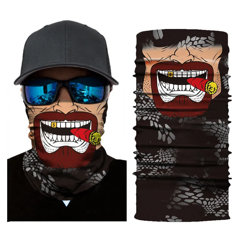 3D Digital Printing Headscarf Outdoor Sports Cycling Sun Protection Halloween Funny Sun Protection Mask