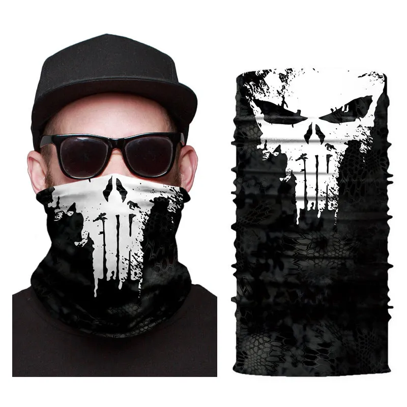 3D Digital Skull Printing Multifunctional Hair Band Riding Towel Mask