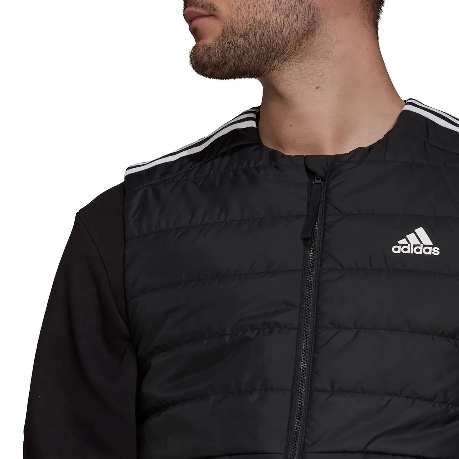 adidas Itavic 3 Stripe Puffer Gilet - Black