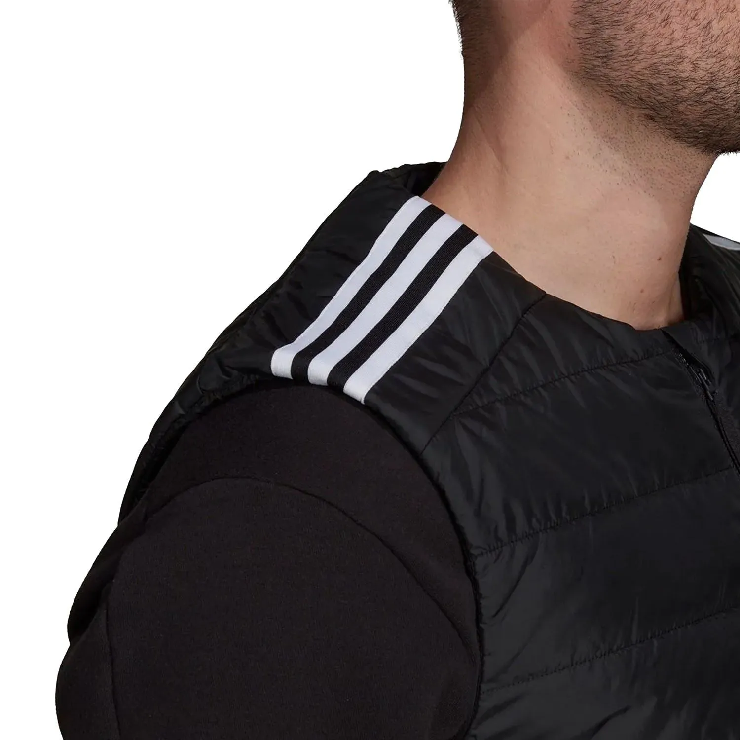 adidas Itavic 3 Stripe Puffer Gilet - Black