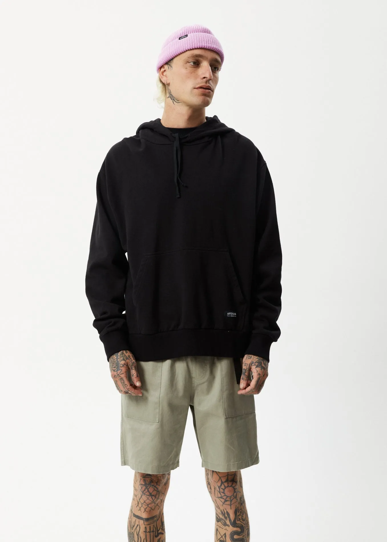 AFENDS Mens All Day - Relaxed Hoodie - Black