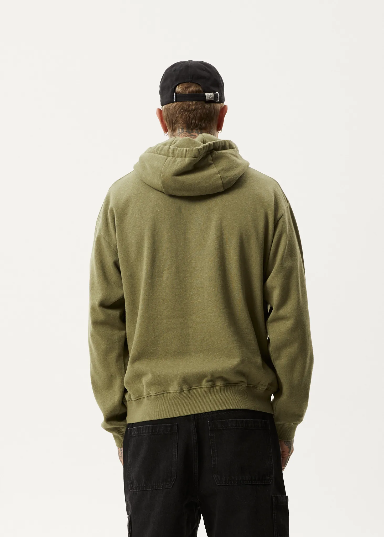 AFENDS Mens All Day - Relaxed Hoodie - Military