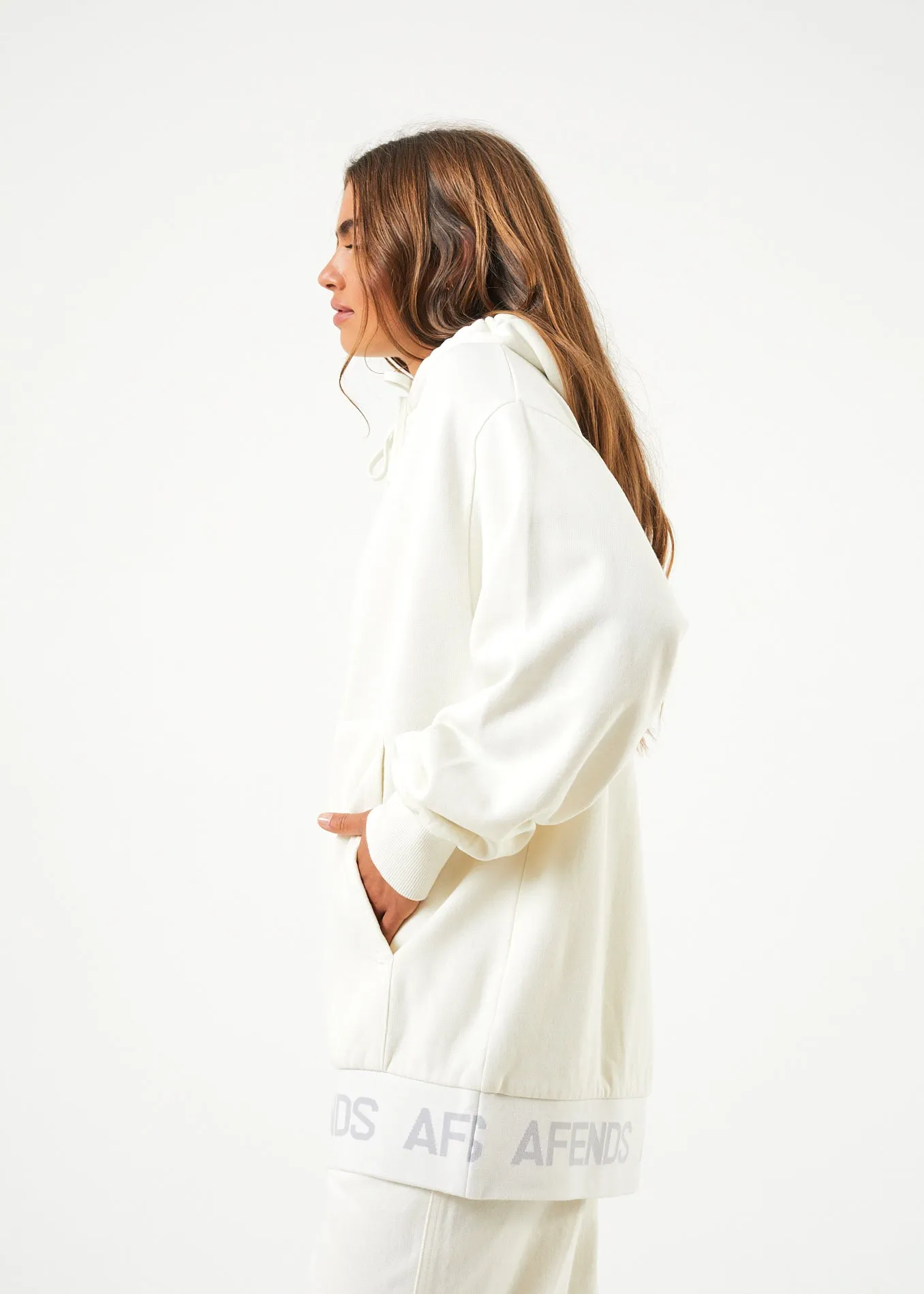 AFENDS Unisex Studio - Unisex Oversized Hoodie - Off White