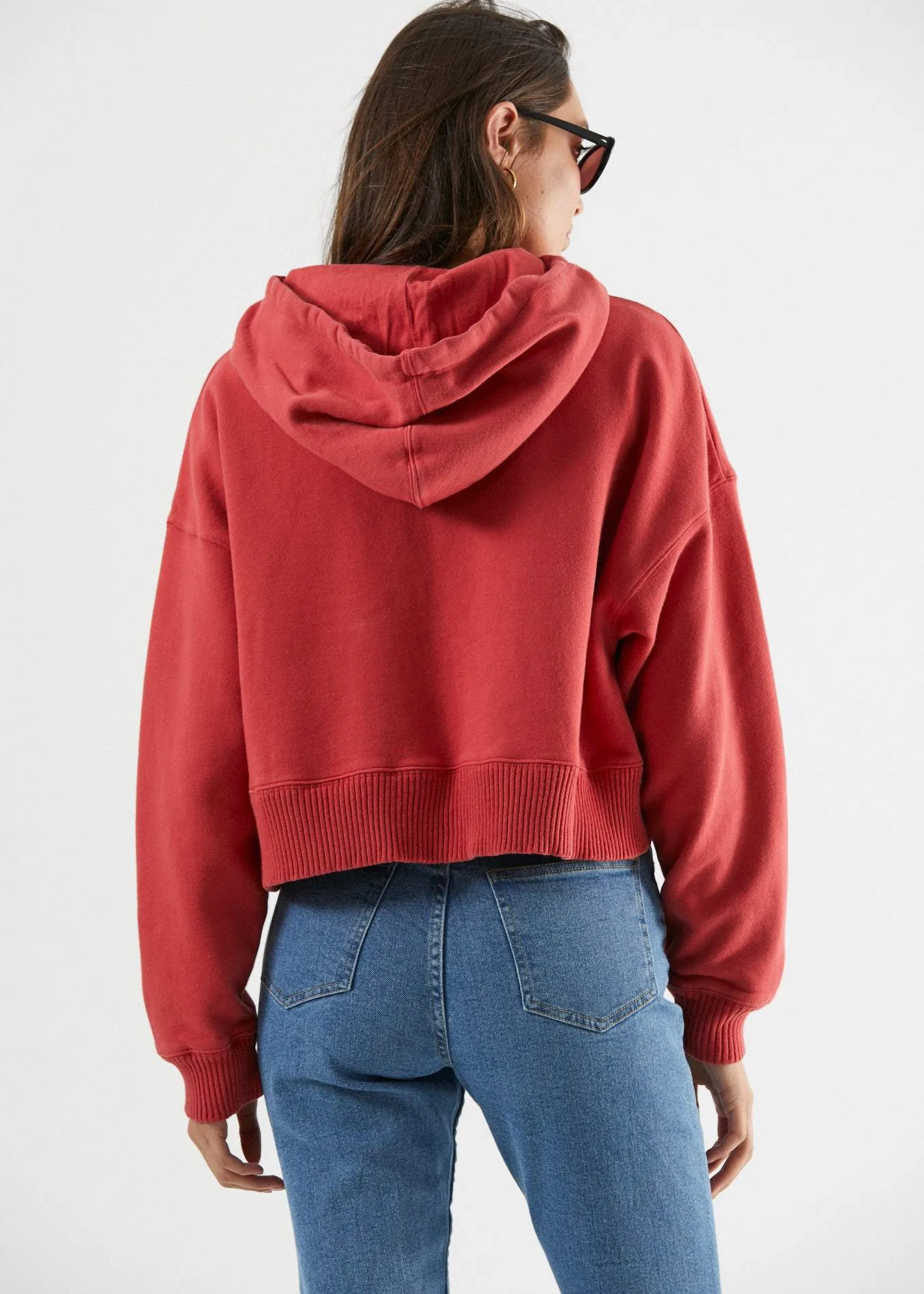 Afends Womens Back Roads - Pull On Hood - Flame Red