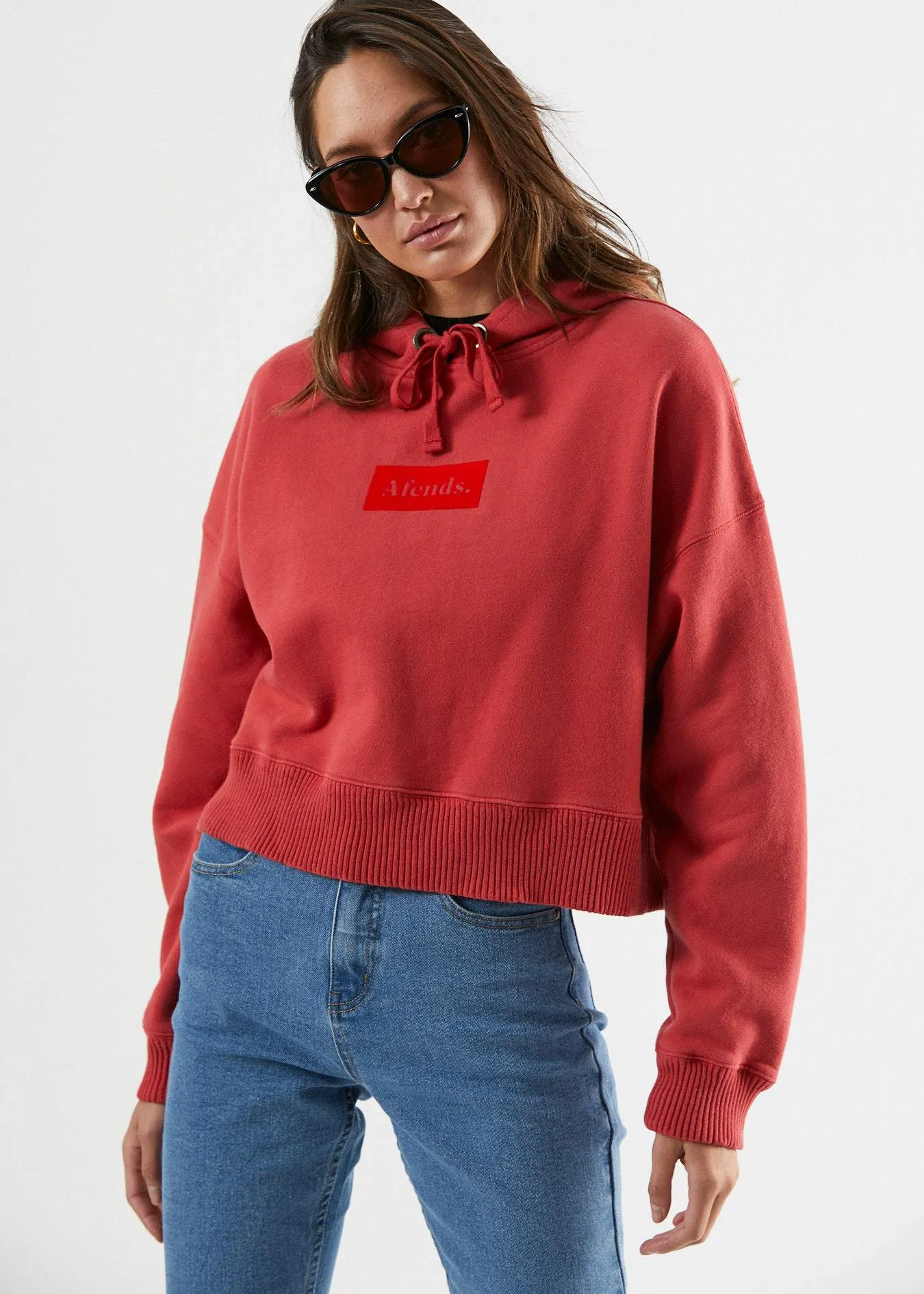 Afends Womens Back Roads - Pull On Hood - Flame Red