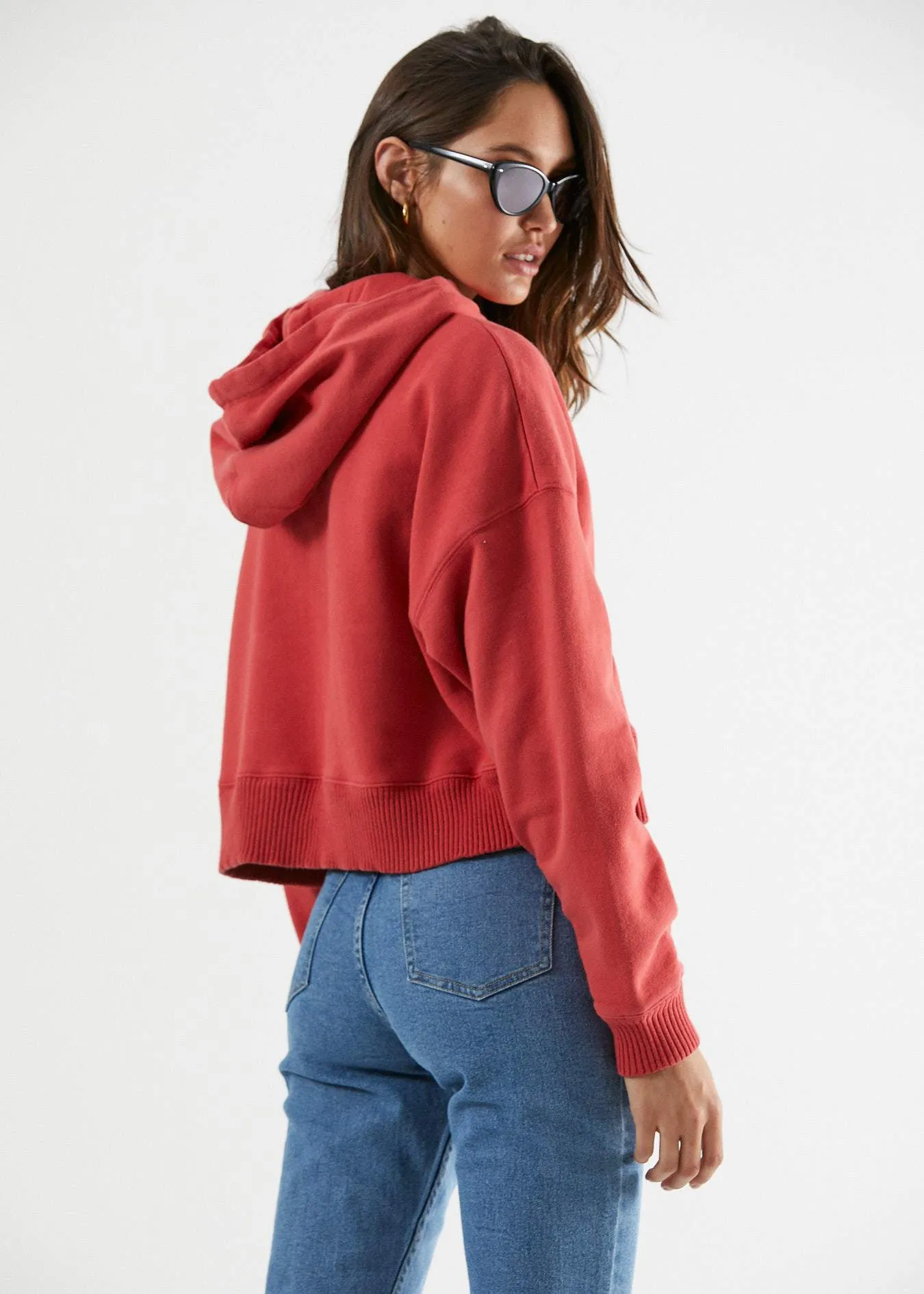 Afends Womens Back Roads - Pull On Hood - Flame Red