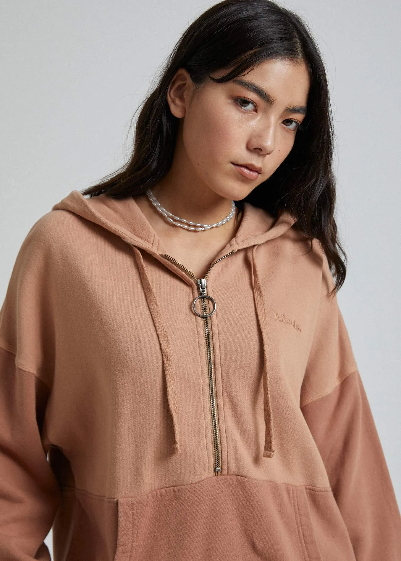 Afends Womens Retrograde - Pull On Hood - Almond