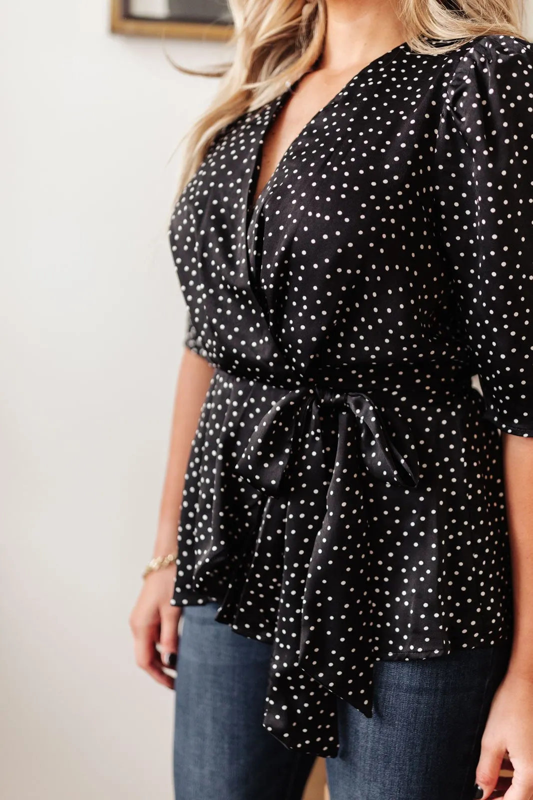 All Set Polka Dot Top in Black