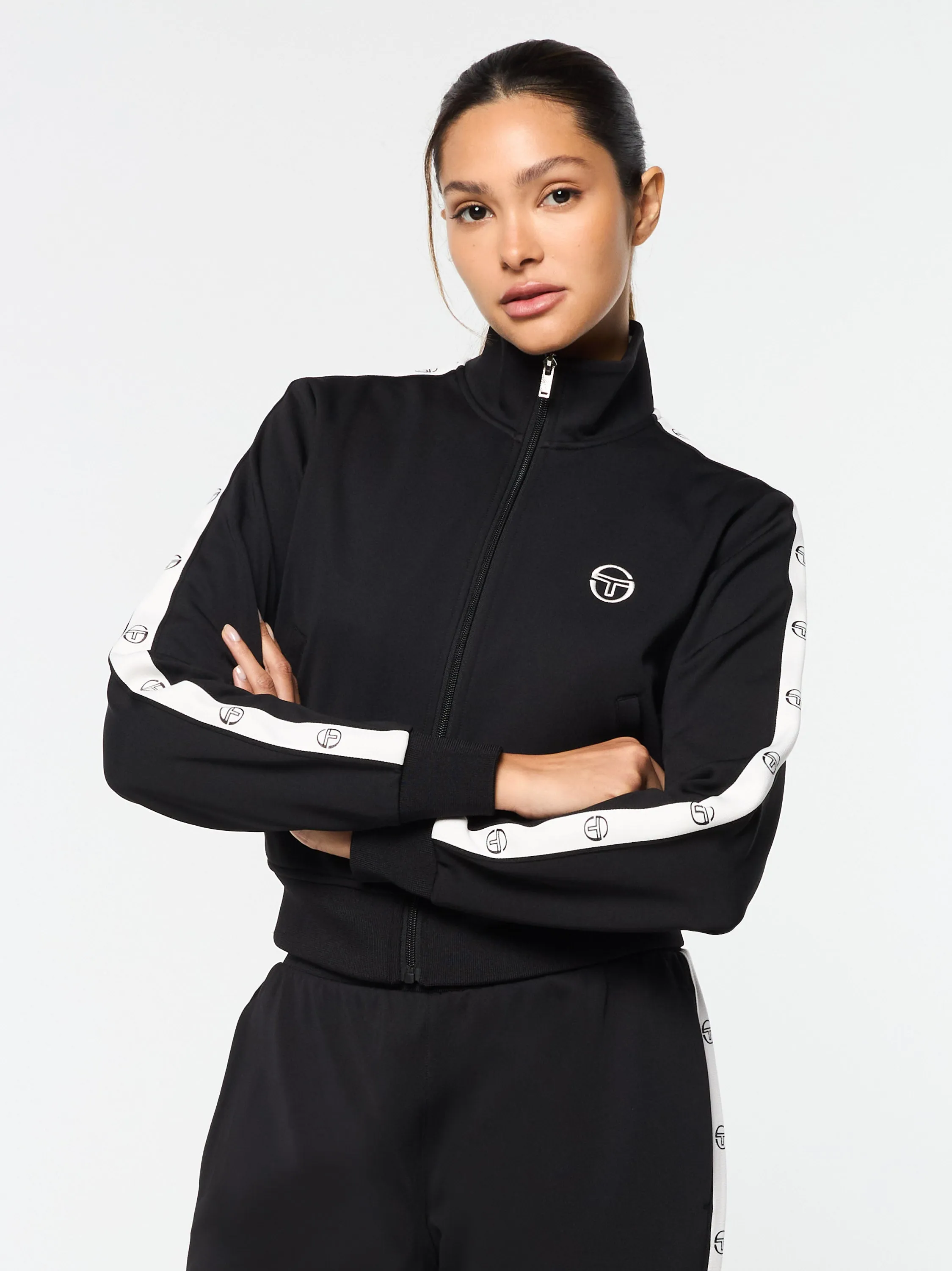 Ardea Cropped Track Jacket- Black Beauty