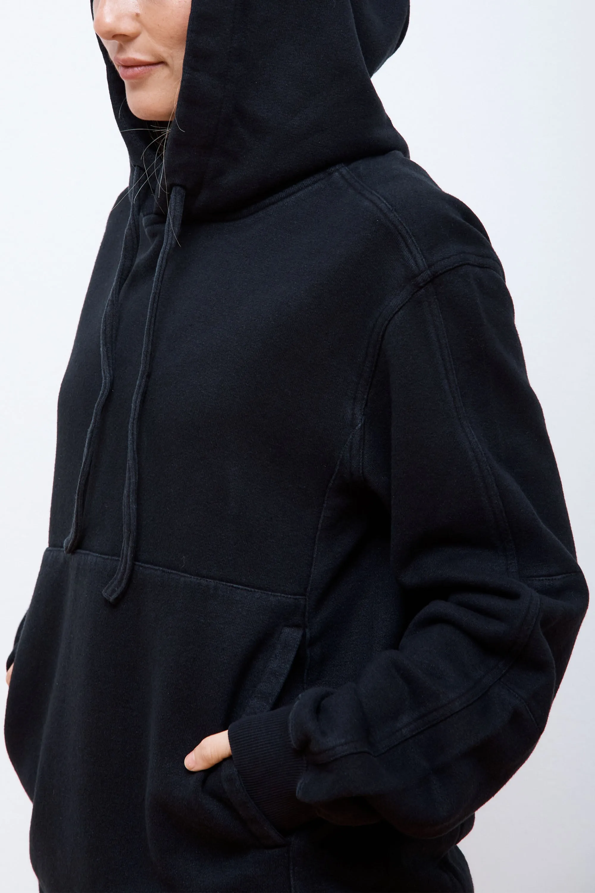 Articulated Hemp Hooded Sweat Black