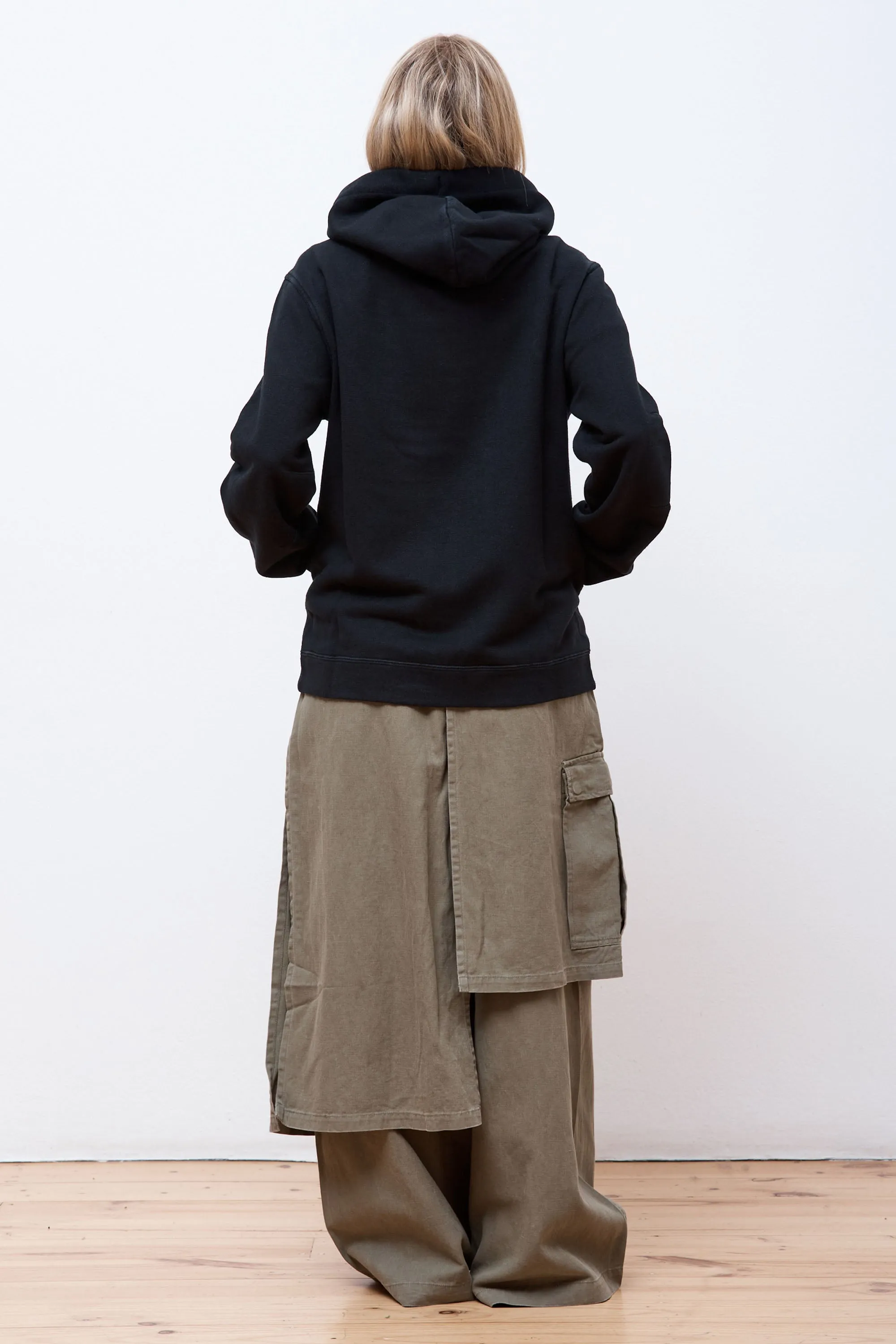 Articulated Hemp Hooded Sweat Black