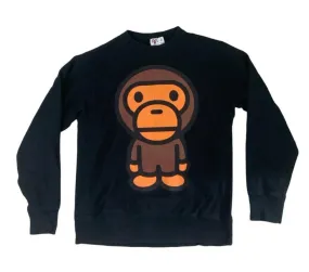 BABY MILO BY A BATHING APE GRAPHIC PRINT SWEATSHIRT SIZE S