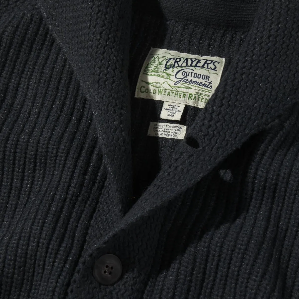 Belmont Plaited Shawl Cardigan Black Charcoal