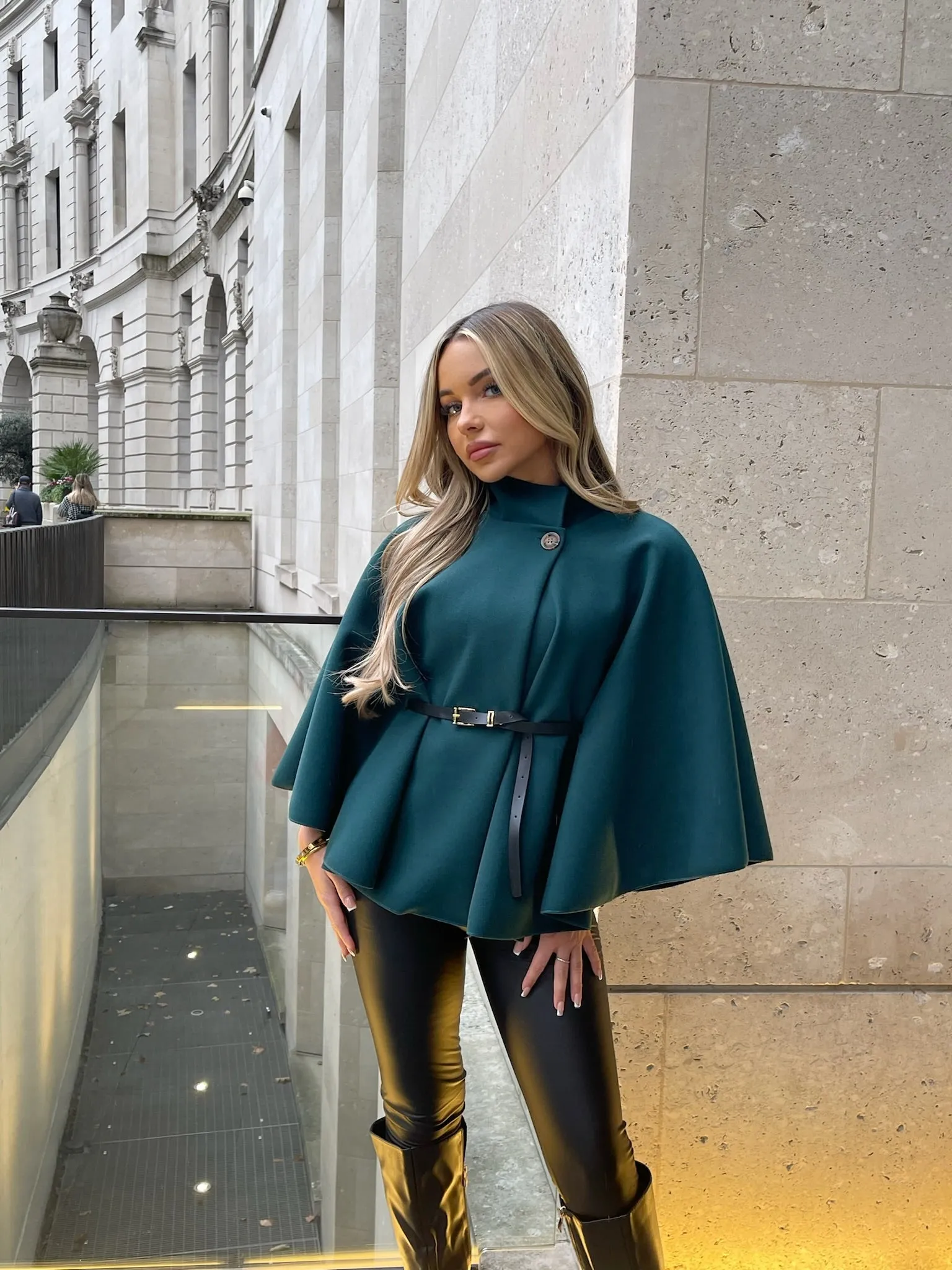 BELTED PONCHO