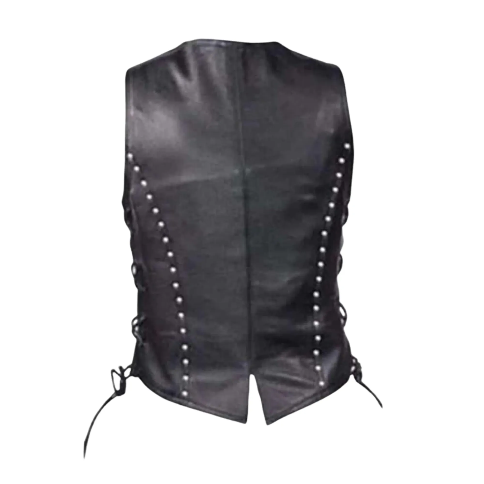 Black Leather Vest for Women