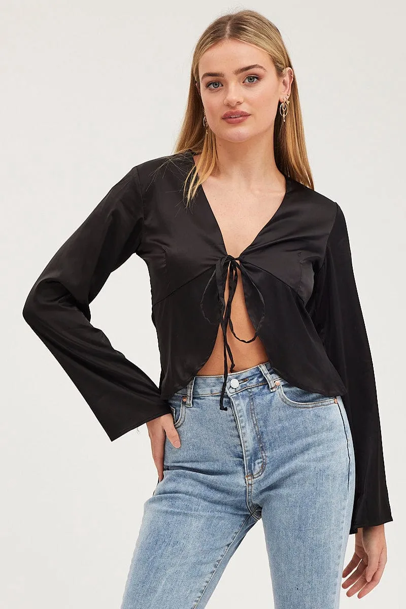 Black Satin Jacket Long Sleeve