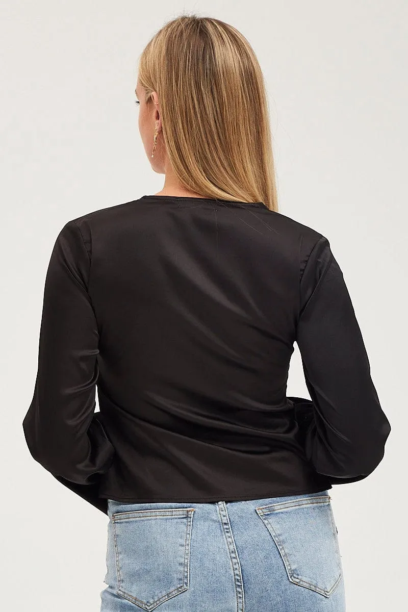 Black Satin Jacket Long Sleeve