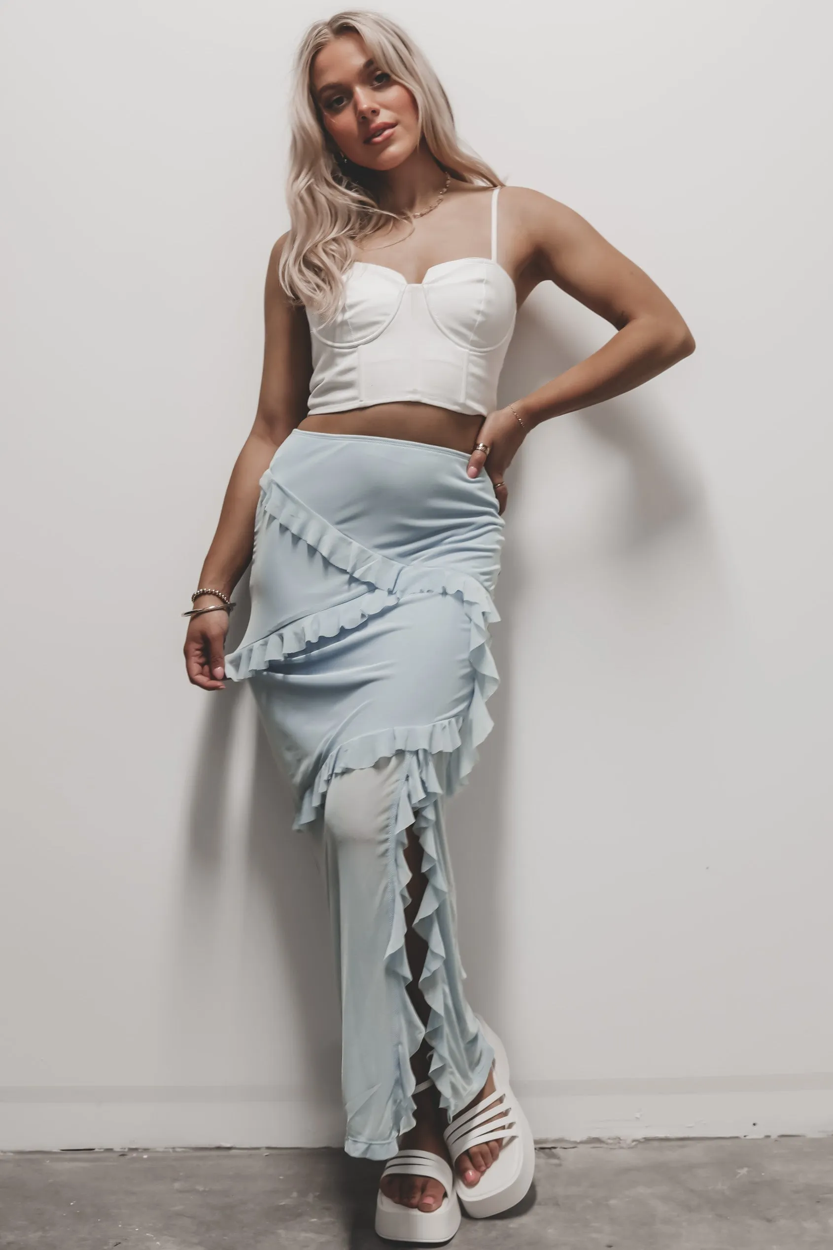 Blown In With Wind Mesh Maxi Skirt