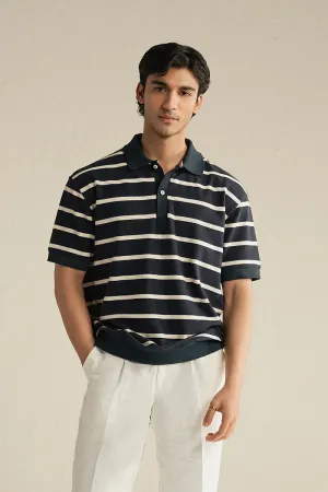 BLUE AND WHITE POLO SHIRT