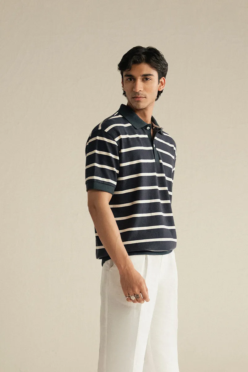 BLUE AND WHITE POLO SHIRT