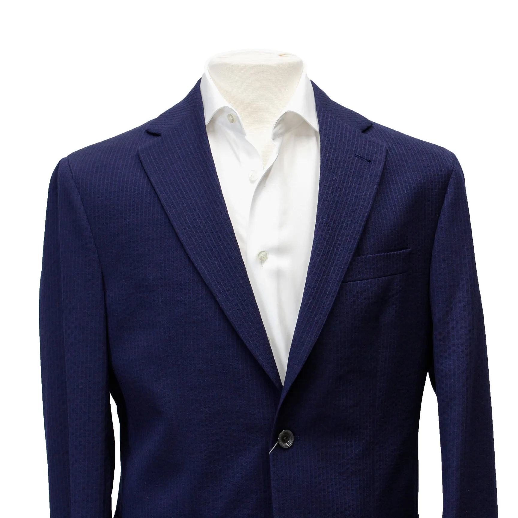 Blue Seersucker Morton Contemporary Fit Sport Jacket- Jack Victor