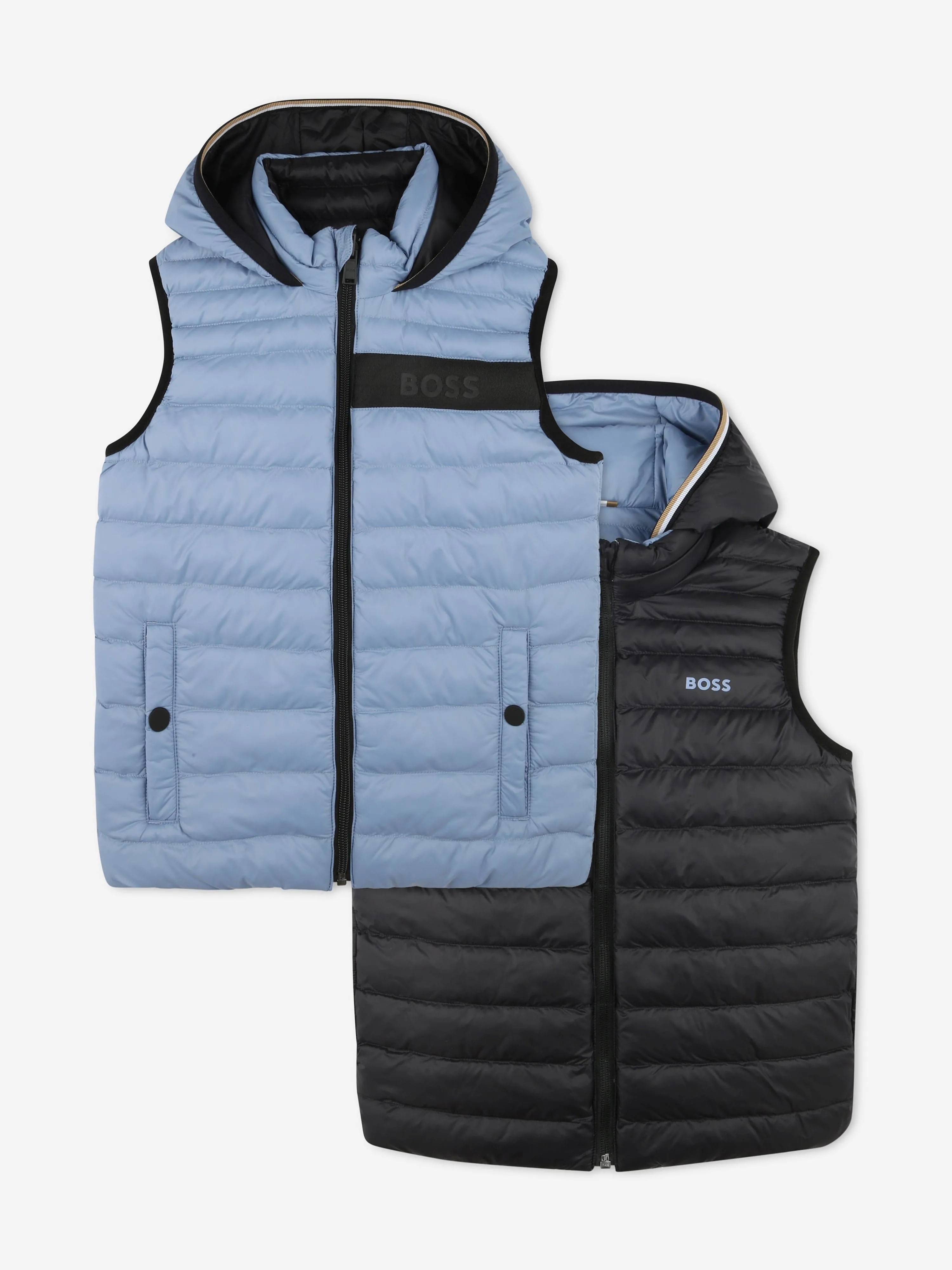 BOSS Boys Reversible Gilet in Grey