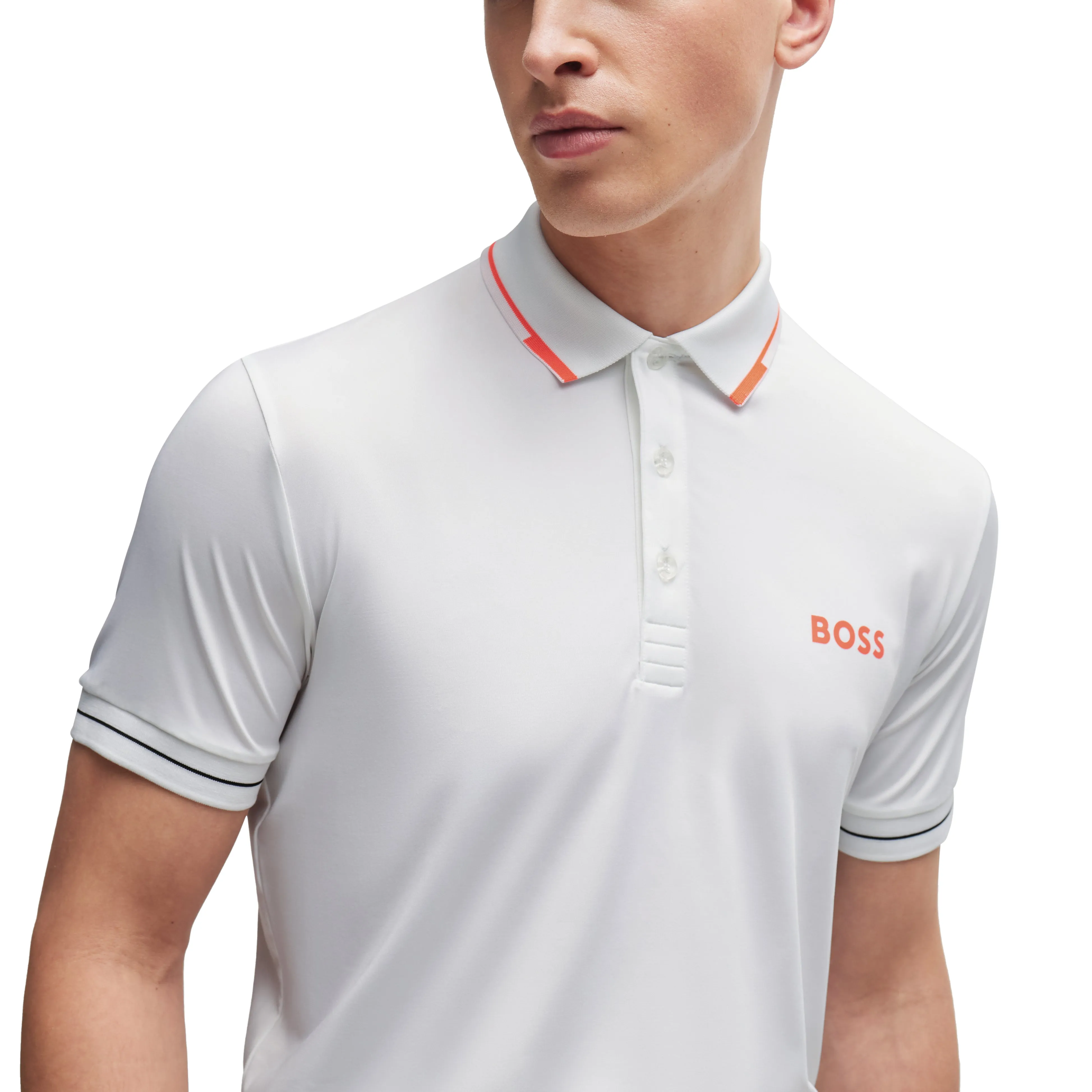 BOSS Paul Pro Slim Fit Golf Shirt - Natural