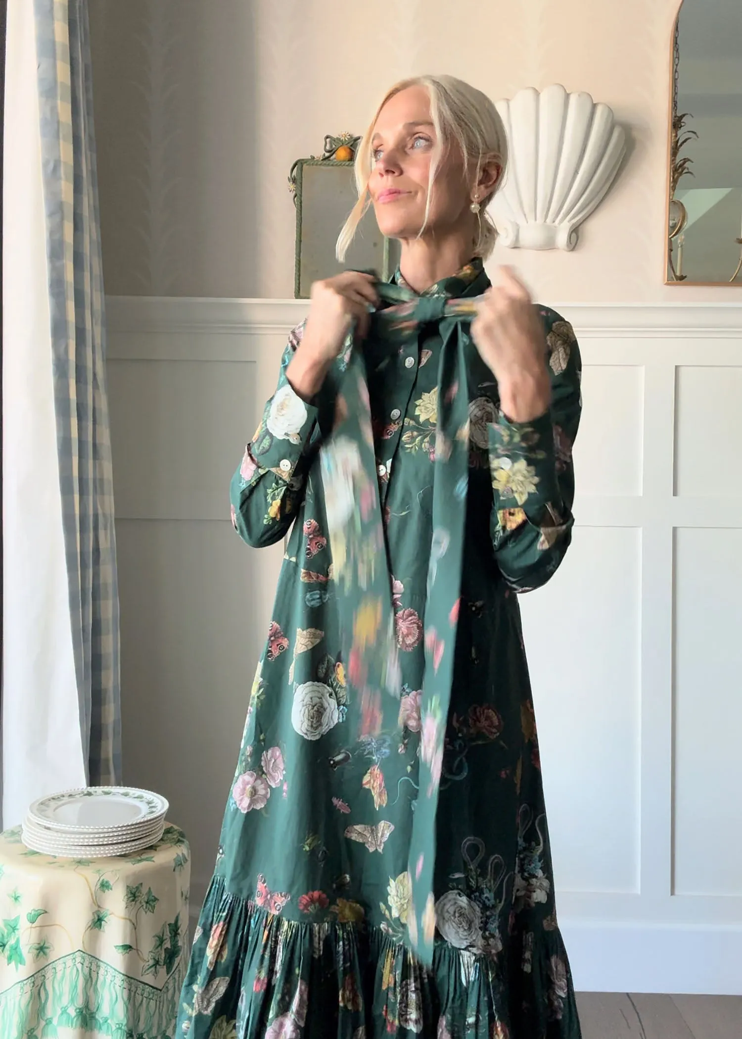 Botanical Print Shirt Dress - Jennifer Sumko