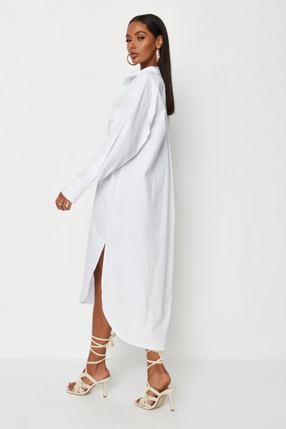 Boxy Fit White Shirt Dress