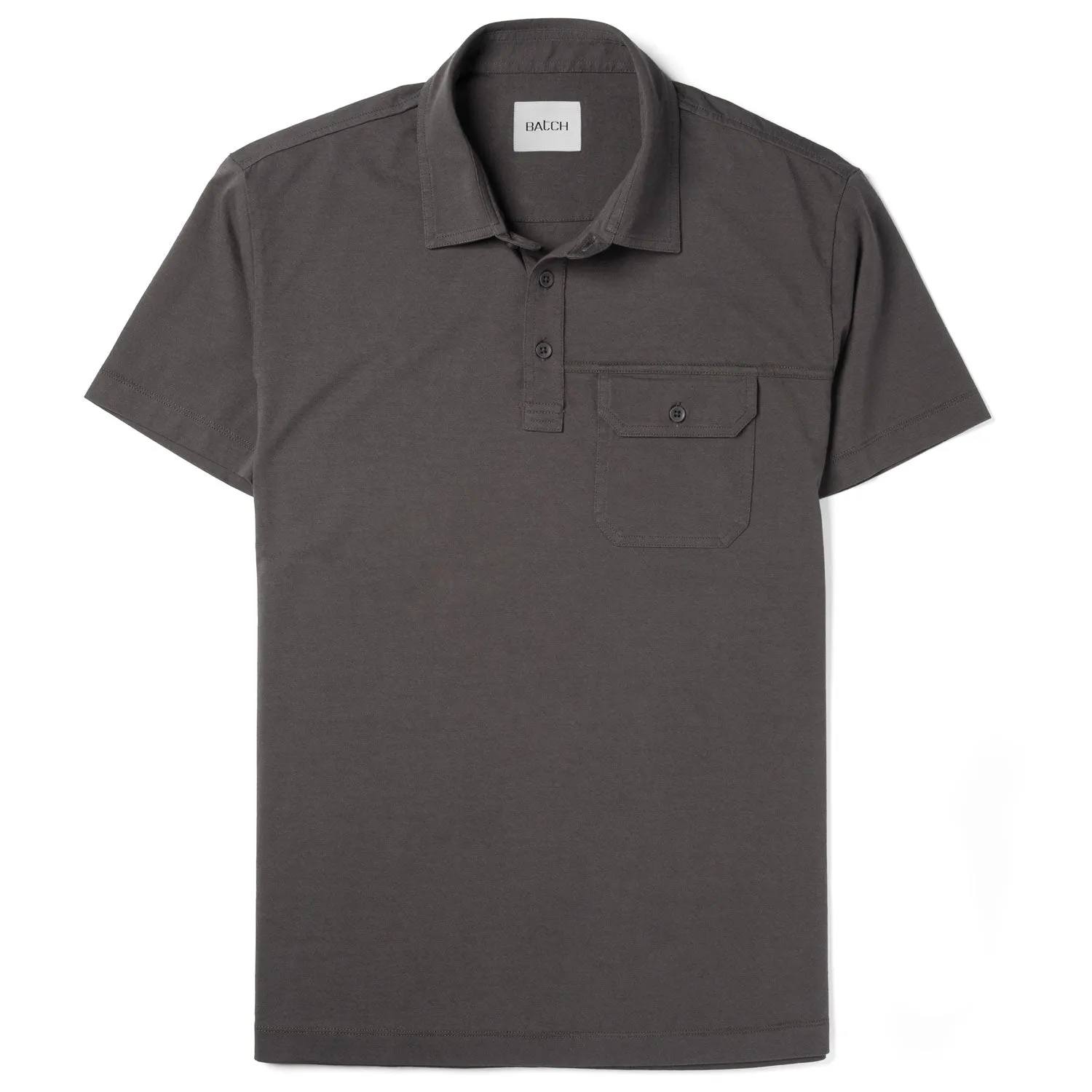 Builder Short Sleeve Polo Shirt –  Slate Gray Cotton Jersey