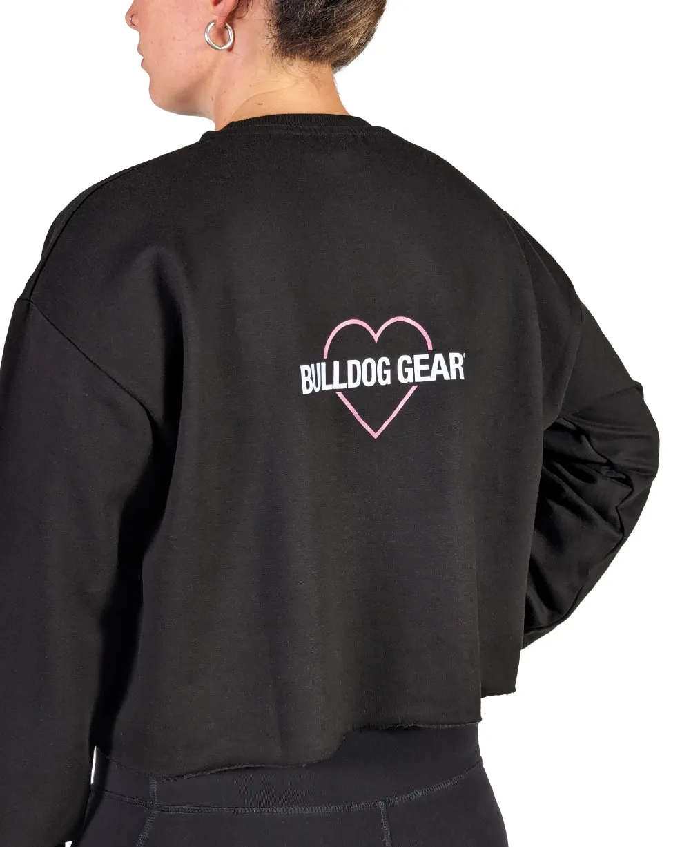 Bulldog Gear Limited Edition Ladies Cropped Jumper - Black - "We Love Bulldog"