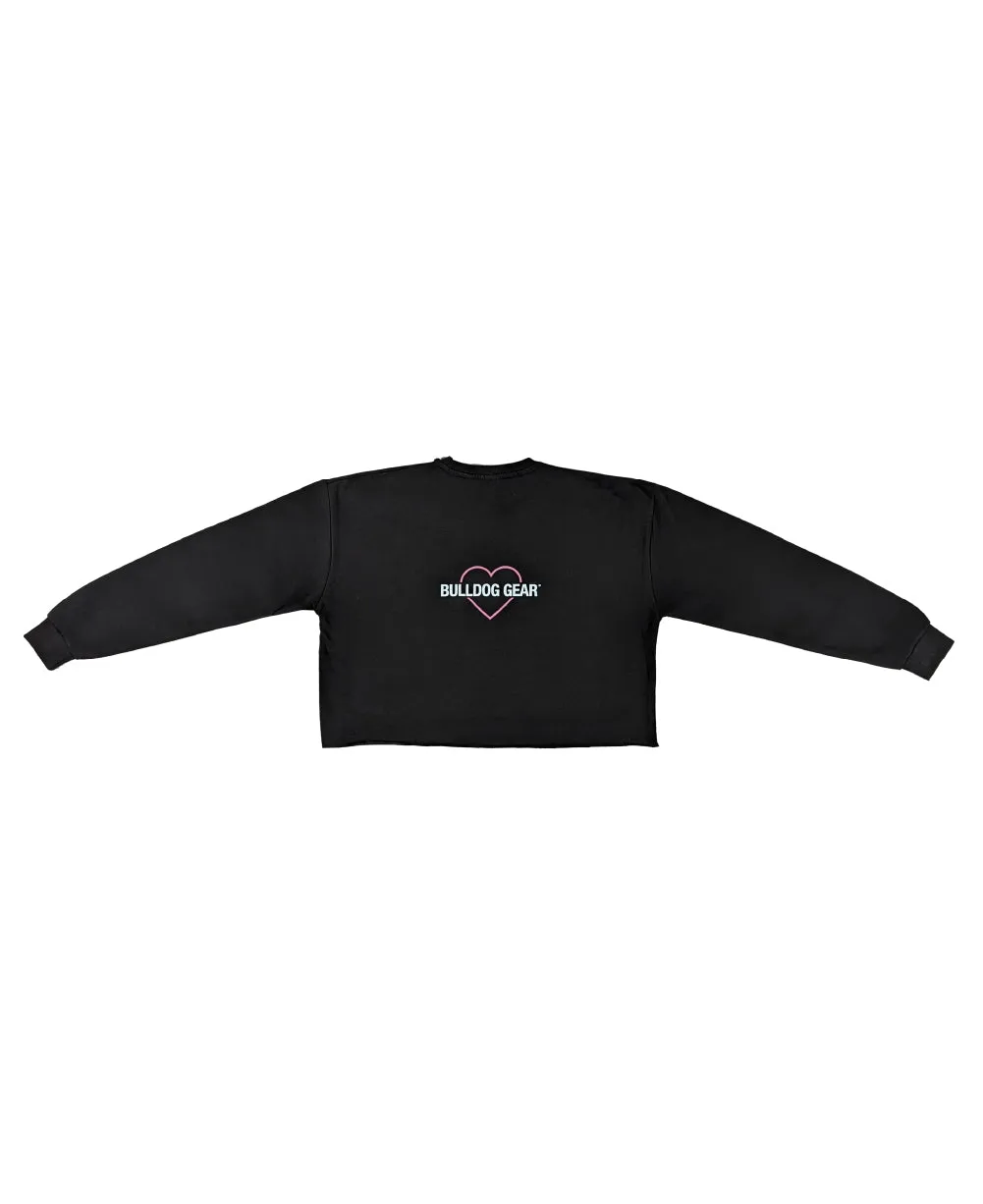 Bulldog Gear Limited Edition Ladies Cropped Jumper - Black - "We Love Bulldog"