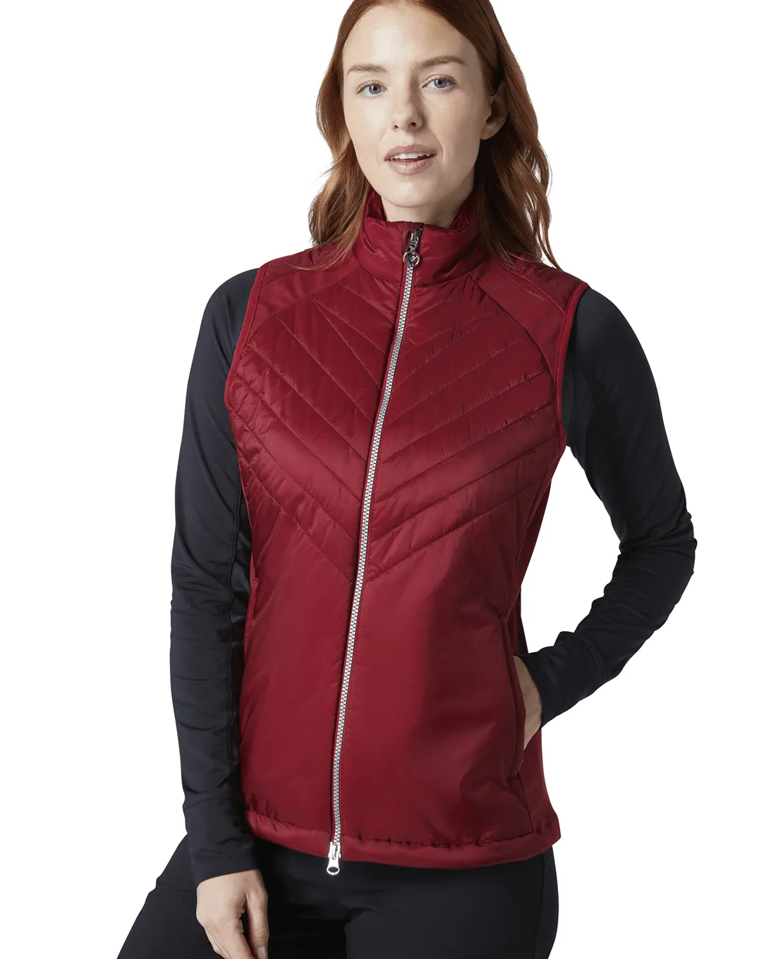 CALLAWAY Engineered Thermal Chev Quilted Vest CGVFD024 Rumba Red