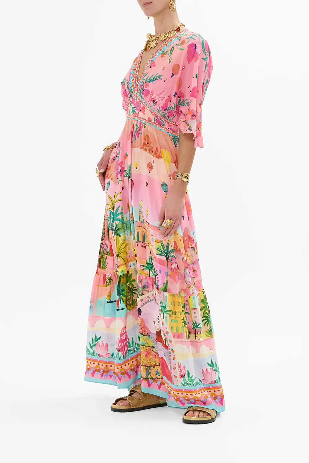 CAMILLA | Sister Sunset Waisted dress with hem ruffle