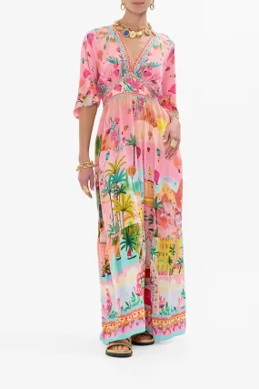 CAMILLA | Sister Sunset Waisted dress with hem ruffle