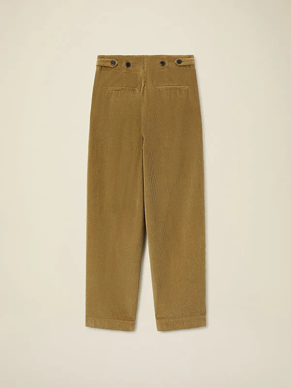 Corduroy trousers with pleats