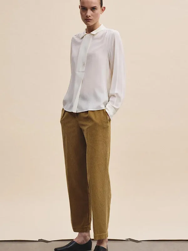 Corduroy trousers with pleats