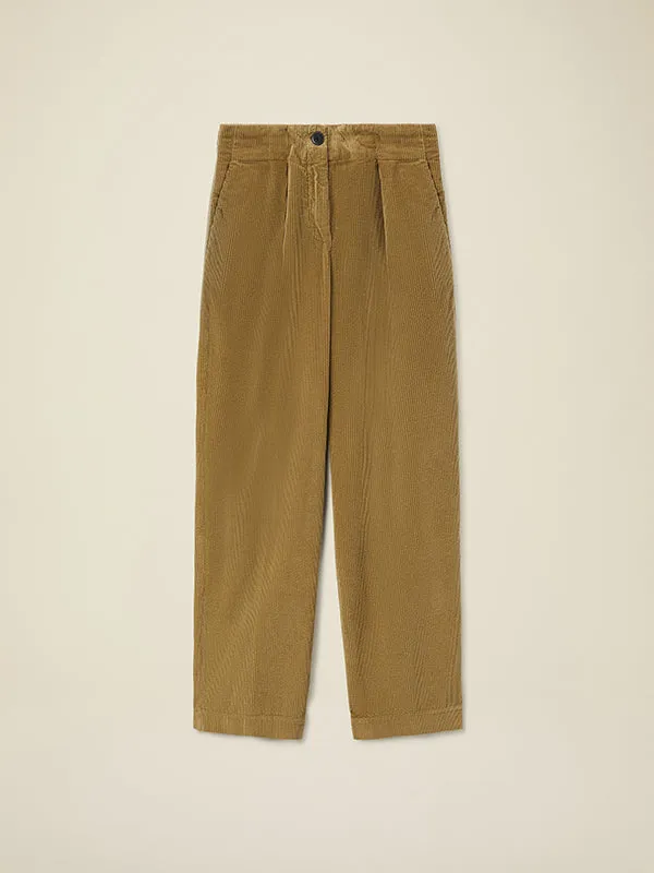 Corduroy trousers with pleats