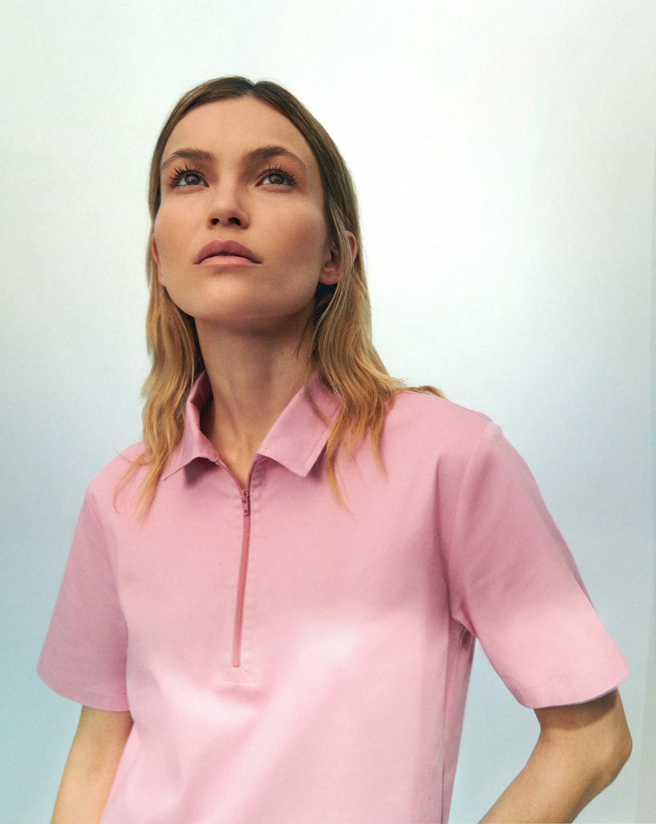 Cotton Polo — Dusty Pink