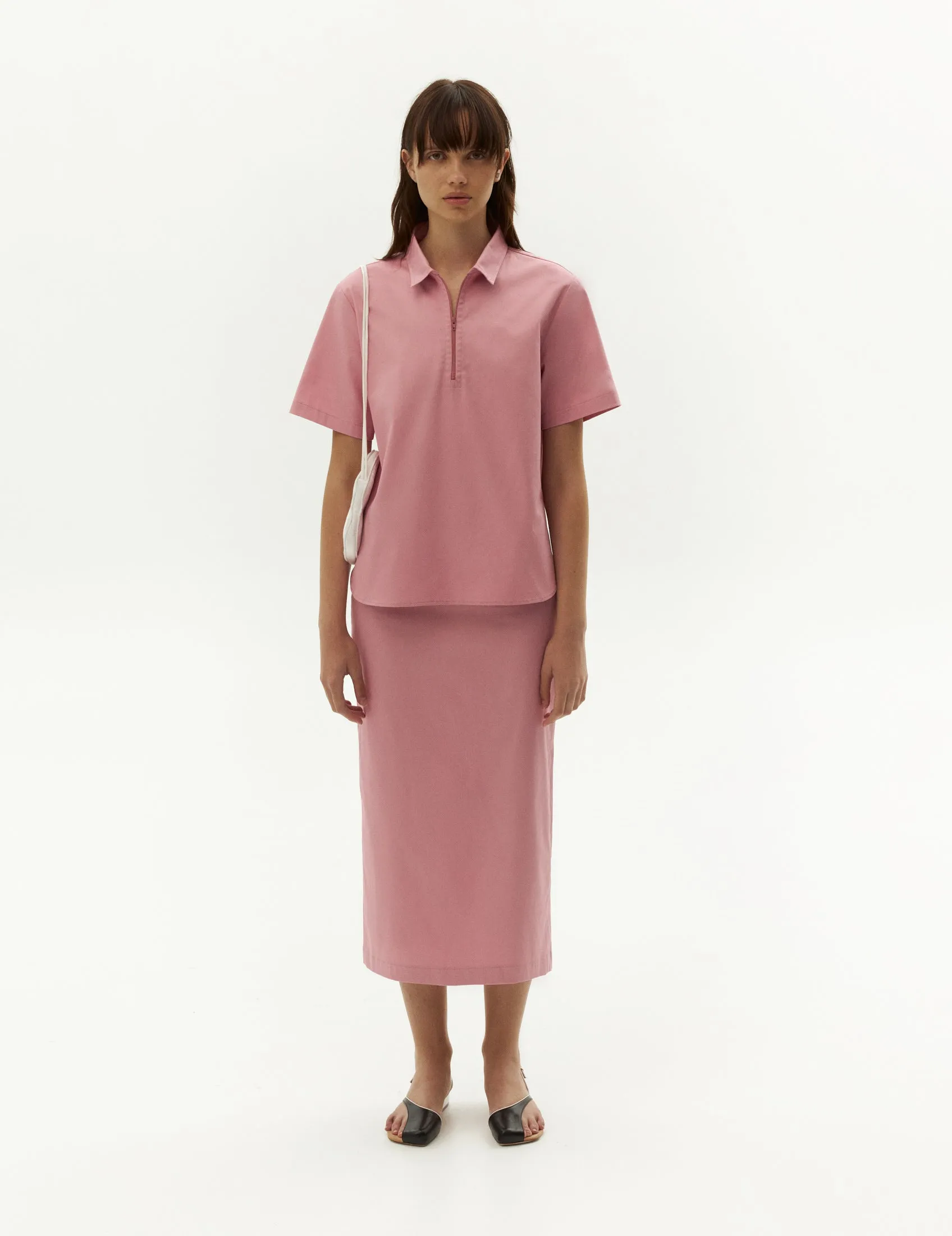 Cotton Polo — Dusty Pink