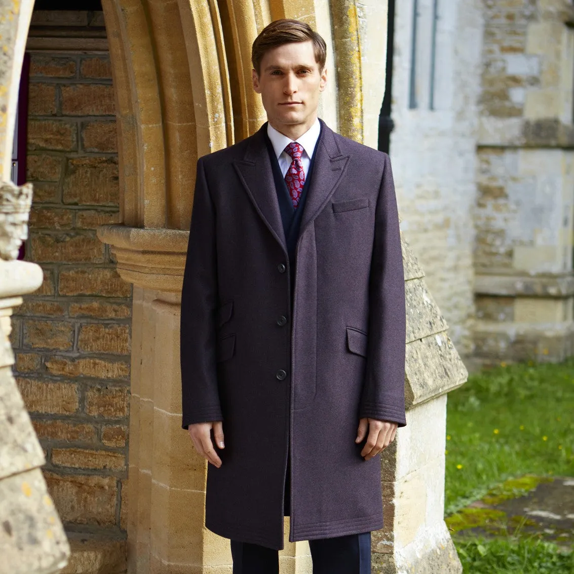 Crawford Aubergine Covert Marl Coat