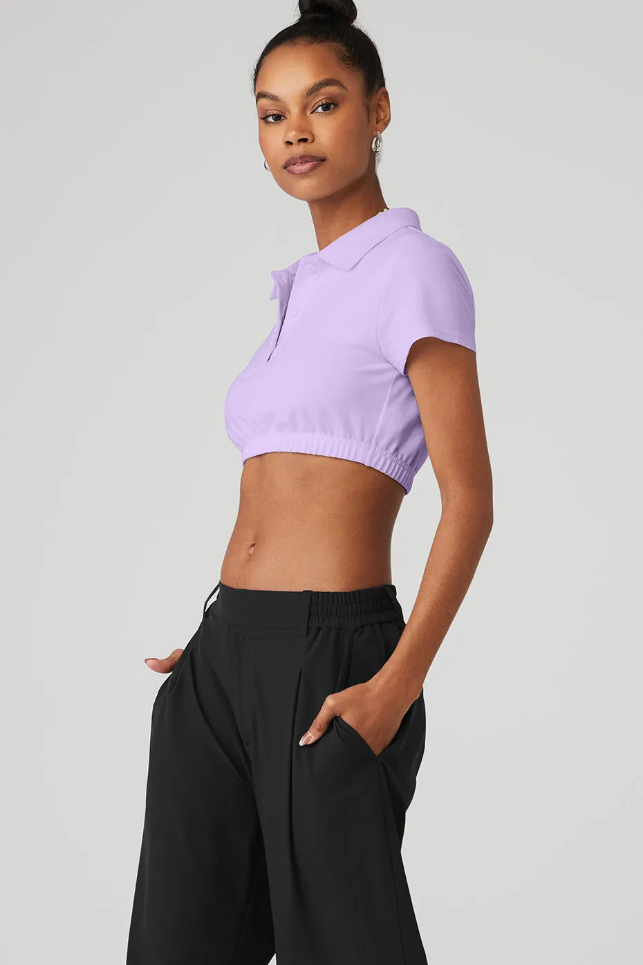 Cropped Prestige Polo - Violet Skies