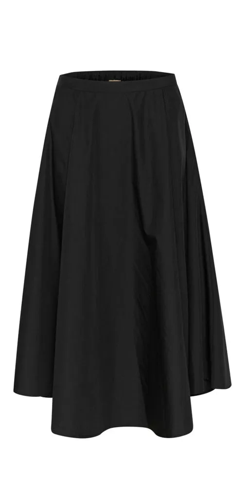 Culture Full Poplin Skirt, black