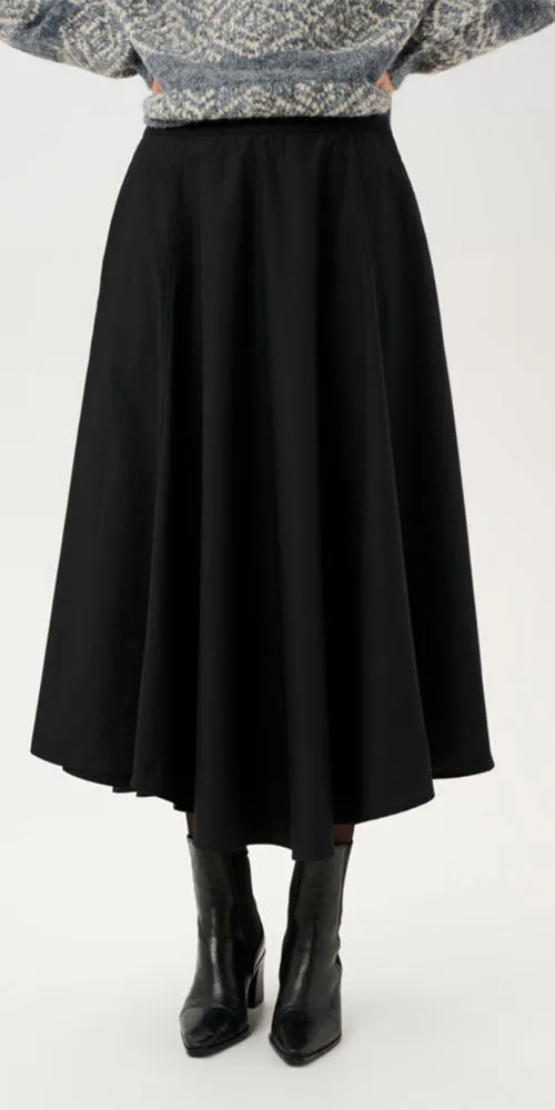 Culture Full Poplin Skirt, black