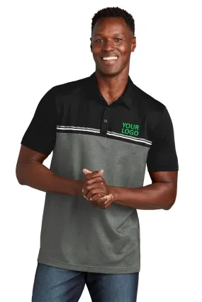 Custom TravisMathew Sunset Blocked Polo TM1MY401 Black with Dark Grey Heather