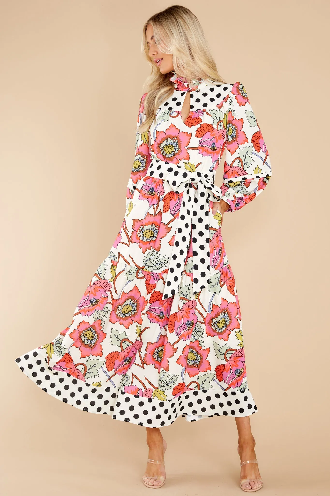 Delphine Peony Polka Dot Dress